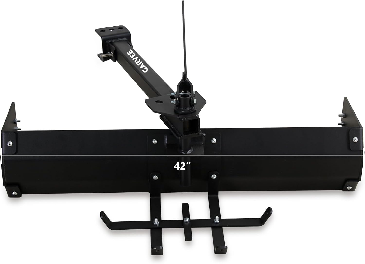 Garvee 42" Tow Behind Box Scraper Lawn Tractor Attachments with Tractor Box Blade Hitch Tow Fit for ATV UTV, Black