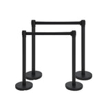 Garvee Crowd Control Stanchion Set Black Retractable Belts 6.6 ft Indoor Outdoor Durable 4 Pack