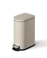Garvee 2.6 Gal Metal Bathroom Trash Can with Lid Slim Waterproof Garbage Can for Bedroom Sand Beige - Sand Beige