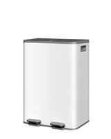 Garvee Stainless Steel Trash Can Dual Compartment Kitchen Recycling Bin 2 x 8 gal Grayish-White