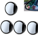Garvee 4 Blind Spot Mirrors, 360 Degree Rotation, Round Convex Rearview Mirror for Cars, Trucks, Off-Road Vehicles, Wide Angle, Black Frame