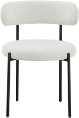 Garvee Chenille Upholstered Dining Chairs 2er Set White Ergonomic Backrest Comfortable Fabric Modern Design Versatile Use - Weiß