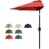 Garvee Patio Umbrella 9FT Half Umbrella Outdoor Shade Canopy Red for Patio Backyard Garden Deck Balcony - Red