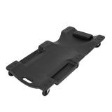 Garvee 40" Plastic Rolling Automotive Garage Shop Creeper, 350 Lbs Capacity, Ergonomic HDPE Body, Padded Headrest, Dual Tool Trays, 6 Casters, Black - Black