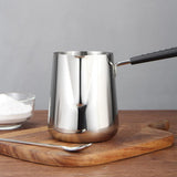 Garvee Stainless Steel Butter and Milk Warmer Pot with Scale and Spout, Heat-Resistant Handle, Multi-Hob Compatible, Silver