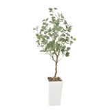 Garvee 5FT Artificial Eucalyptus Tree with White Pot - Realistic, Fade-Resistant Indoor Plant for Living Room, Office, Wedding Decor