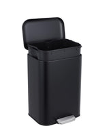 Garvee 5.2 Gal Bathroom Trash Can, Step Garbage Can with Soft-Close Lid, Stainless Steel Recycling Bin for Kitchen, Living Room, Office, Black - Black