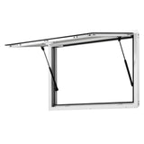 Garvee 36 in x 36 in Aluminum Alloy Concession Window with Awning Door & Drag Hook for Food Trucks, 85° Stand Serving, Powder-Coated Finish