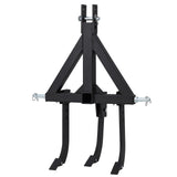 Garvee Middle Buster for CAT 0&1 3-Point Quick Hitch Tractors, Adjustable Replaceable Ripper Shanks, Heavy Duty Steel, Black
