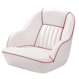 Garvee Pontoon Boat Seat, Captains Bucket Boat Seat, Back Folding Boat, Boat Cabin Seating - White & Red - White & Red
