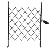 Garvee Single Folding Security Gate, Steel Accordion, 85" H x 85" W, 360° Rolling Casters, Padlock, Home & Industrial Use - Black