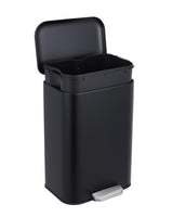 Garvee 13 Gal Kitchen Trash Can, Step Garbage Can with Soft-Close Lid, Stainless Steel Recycling Bin for Living Room, Office, Black - Black