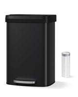 Garvee Stainless Steel Pedal Bin 50L - Soft Close Lid & Fingerprint Resistant - Compact Black for Kitchen & Home - Black