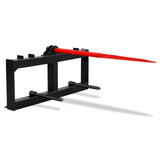 Garvee 49" Hay Spear Attachment, Bale Spears, Quick Attach for Bobcat Tractors & Skid Steer Loader, 49" Red & 17" Black, Heavy-Duty