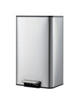 Garvee Space-Saving 4.8 Gallon Office Trash Can With Soft-Close Lid, Foot Pedal, Removable Inner Bucket, Stainless Steel, Silver - Silver