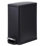 Garvee Small Bathroom Trash Can with Lid, 10 Liter Stainless Steel Garbage Can, Slim Metal Trash Bin for Toilet, Kitchen, Office, Black - Black