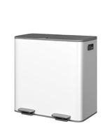 Garvee Stainless Steel Dual Compartment Trash Can for Kitchen, 2 x 10.6 gal, Grayish-White, Soft-Close Lid