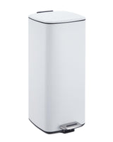Garvee 8 Gallon Kitchen Trash Can Stainless Steel with Lid and Inner Bucket for Home Office Bathroom 30 Liter White - White