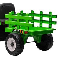 Garvee 12V Kids Ride On Tractor With Trailer & Remote Control, Toddler Electric Vehicle Car, 25W Green, For 3-6 Years