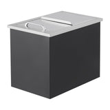 Garvee Drop In Ice Chest 28QT Stainless Steel Ice Cooler Outdoor Kitchen Bar Commercial Ice Bin with Sliding Cover and Drainage System