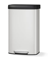 Garvee Large 21 Gallon Step-On Kitchen Trash Can White Stainless Steel Rectangular Waste Bin with Soft-Close Lid - White