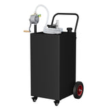 Garvee 35 Gallon Fuel Caddy Portable Gas Caddy Fuel Storage Tank With 4 Wheels Manual Transfer Pump For Cars Lawn Mowers ATVs Boats Black - Black