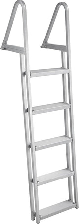 Garvee 5 Steps Removable Dock Inclined Ladder Aluminum Nonslip for Lake Marine Pool 350 LBS