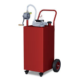 Garvee 30 Gallon Fuel Caddy Portable Gas Caddy Fuel Storage Tank with 4 Wheels & Manual Transfer Pump for Cars Lawn Mowers ATVs Boats Red
