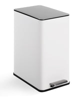 Garvee Slim Trash Can 4 Gallon Stainless Steel Soft Close Lid Small Narrow Recycling Bin White - White