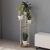 Garvee Multi-Layer Tall Plant Shelf Gold 100cm, Indoor Corner Plant Display Rack with Anti-Slip Feet for Living Room Balcony Patio - Gold