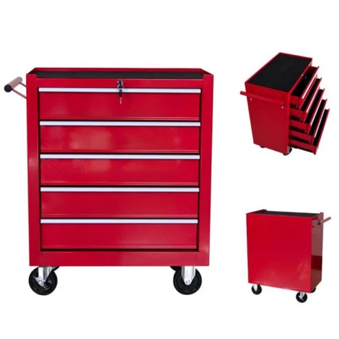 Garvee 5-Drawer Rolling Tool Chest with Keyed Locking System and Drawer Liners for Garage Warehouse Repair Shop, Durable Cold-Rolled Steel, Black