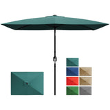 Garvee 10' x 6.5' Rectangular Patio Umbrella with Crank & Push Button Tilt for Garden, Deck, Lawn, Pool - Turquoise - Turquoise