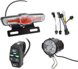 Garvee Ebike Headlight And Tail Light Sets LED Night Spotlight Cycling Modification Parts 48V/36V Front Rear Warning Lights Kit 12V-72V Switch 24-48V - 24-48V