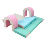 Garvee Indoor Soft Play Set for Baby Crawling & Climbing, PU Leather Activity Gym, Modular Developmental Playset, Pink, Ages 1-3