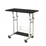 Garvee Adjustable Height Mobile Computer Desk With Wheels For Home Office Study, 31.5x15.75 Inches, Black - Black