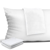 Garvee 4-Pack Zippered Pillow Protectors Premium 400 Thread Count 100% Egyptian Cotton Standard White - White
