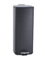 Garvee 8 Gallon Kitchen Trash Can, Stainless Steel, Step-On, 30 Liter, Black - Space-Saving, Durable, Quiet Close Lid - Black