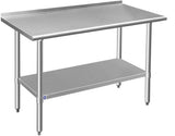 Garvee Stainless Steel Table Adjustable Workbench with Backsplash and Undershelf for Kitchen Restaurant Workshop 36x24x35 Inch Silver - With Tailgate