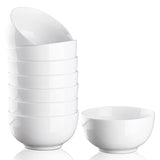 Garvee 10 Ounce Porcelain Bowls Set 8 Pack Premium White Ceramic Bowls for Cereal, Soup, Salad, Pasta, Prep, Rice, Ice cream, Microwave & Dishwasher Safe
