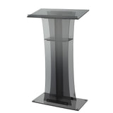 Garvee Acrylic Podium Clear 47 in Tall With Storage Shelf For Churches Conferences Speeches Weddings Classroom Black
