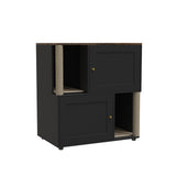 Garvee Black Cat Litter Box Enclosure, 31.5 x 19.7 x 34.6 in, Double Layer Particleboard Washroom Cabinet for 2 Cats, Hidden Litter Furniture with Sisal Scratching Posts, Trapping Mats, Ventilation Holes, 220 lb Top Capacity - Black