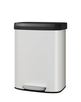 Garvee Kitchen Pedal Bin 60L Stainless Steel Rust-Resistant Soft-Close Lid Ergonomic Handle Compact Design for Home and Office - White