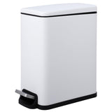 Garvee Small Bathroom Trash Can with Lid, 10 Liter Stainless Steel Garbage Can, Slim White for Toilet, Bedroom, Kitchen, Office - White