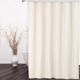 Garvee Waterproof Fabric Shower Curtain Mold Resistant Durable Magnetic Edges Metal Grommets 72x72 Inch Ivory Bathroom Hotel Use - Ivory