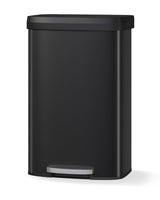 Garvee Large 21 Gallon Step-On Kitchen Trash Can Black Stainless Steel Rustproof Rectangular Waste Bin - Black