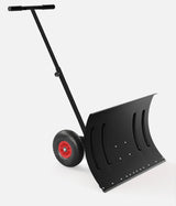 Garvee Snow Shovel with Wheels 20" Wide Adjustable Snow Pusher for Driveway Sidewalks Yards Patios Black - Black