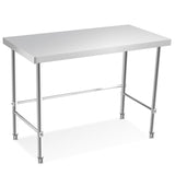 Garvee Stainless Steel Table 48x24 Inch Commercial Kitchen Prep Work Metal Table Open Base Durable
