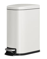 Garvee 13 Gal Metal Kitchen Trash Can with Lid, Slim Rustproof Garbage Bin, Large Step-On Trash Bin, White, 50 L, Compact Design - White
