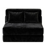 Garvee Convertible Folding Sofa Bed 2-in-1 Sleeper Chair with Pillow for Living Room & Bedroom, Portable, Corduroy, Space-Saving - Black