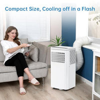 Garvee 10000 BTU Portable Air Conditioner, 3-In-1 AC Unit with Cooling, Dehumidifier & Fan, for Rooms Up to 450 Sq.Ft, Includes LCD Display & Remote Control, for Bedroom, Office, Dorm, White